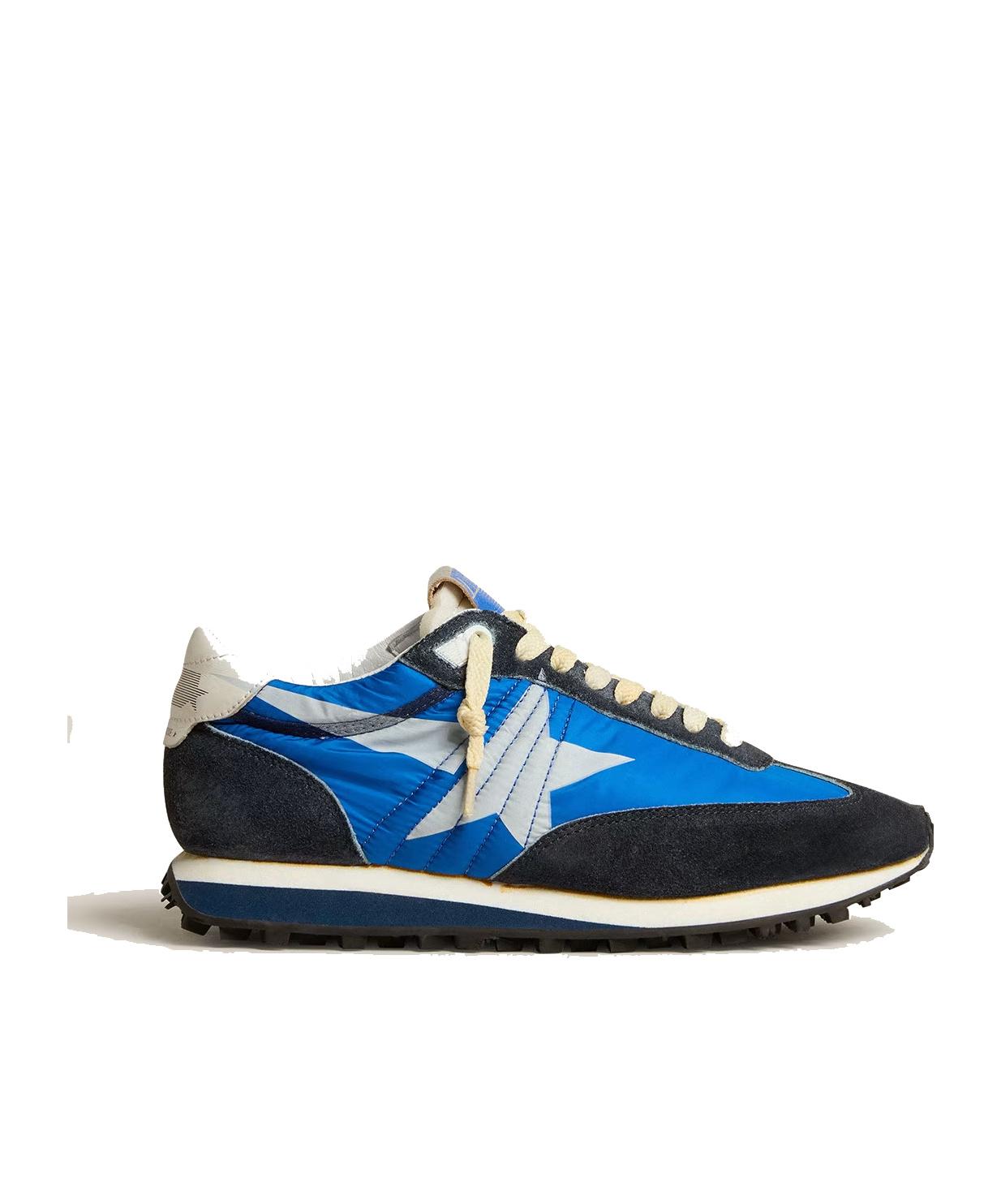 GOLDEN GOOSE Deluxe Brand Running Marathon Nylon Upper Suede Sneakers In Blue Product Image