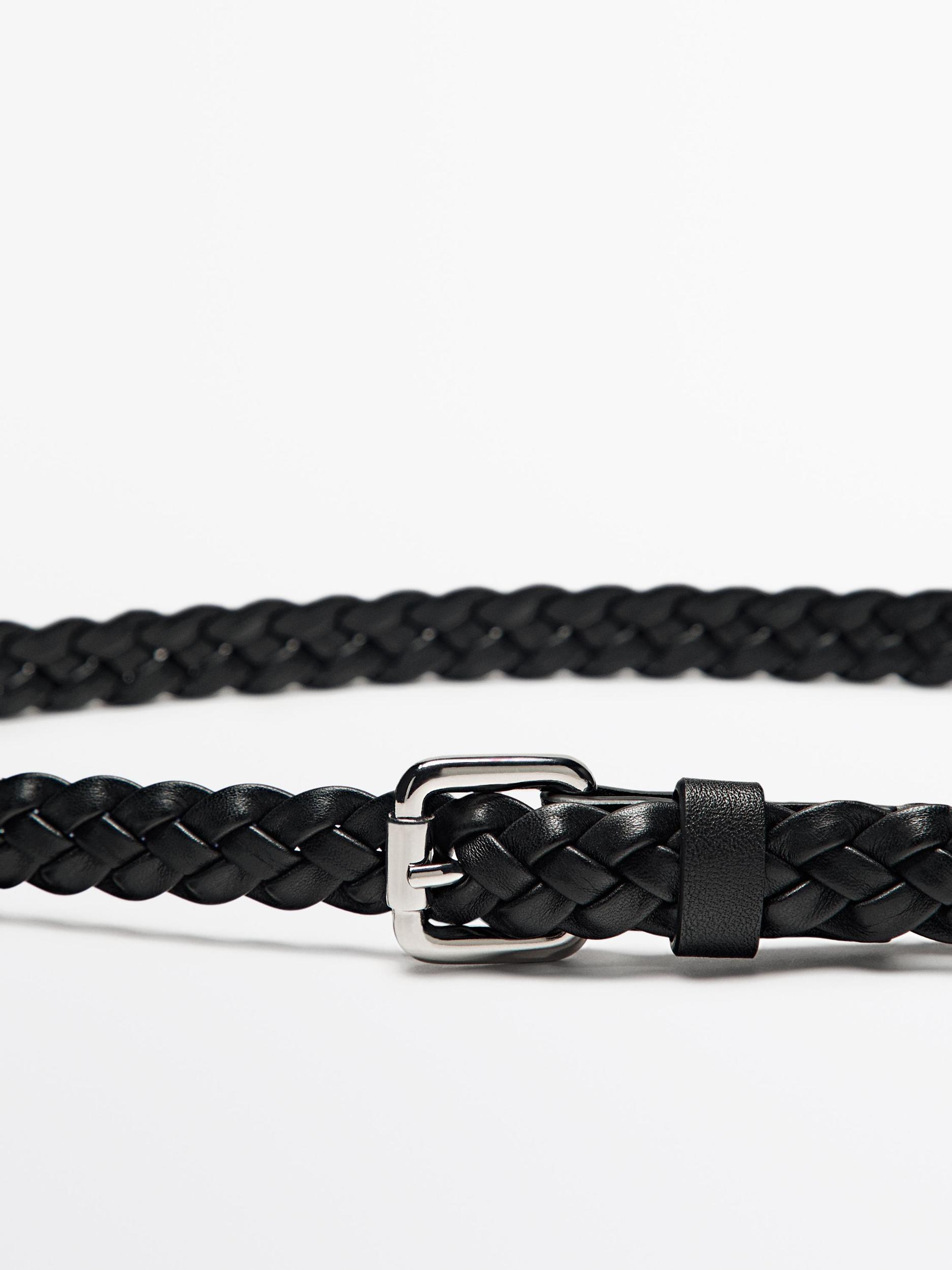 Braided nappa leather belt Product Image