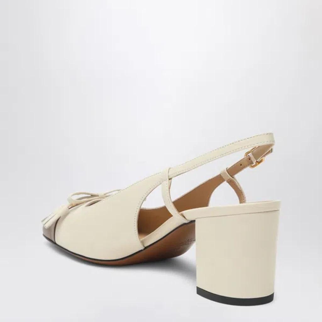 VALENTINO GARAVANI Leather Vlogo Signature Pumps With Slingback Strap In Neutral Product Image