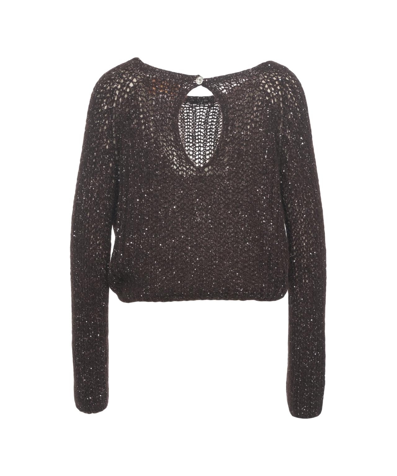 Knit sweater with glitter finish Product Image