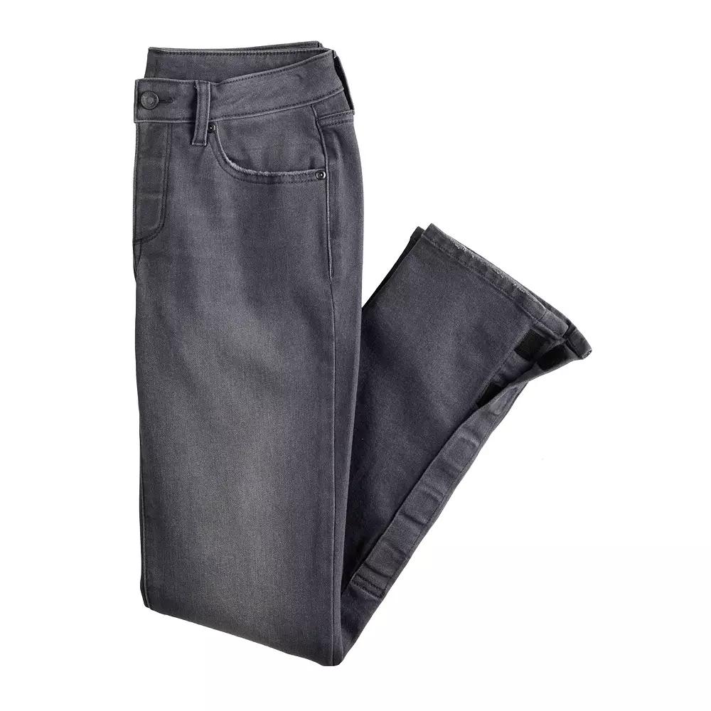 Women's Sonoma Goods For Life® Adaptive Easy Dressing Mid-Waisted Straight Leg Jeans, Size: 2, Light Grey Product Image