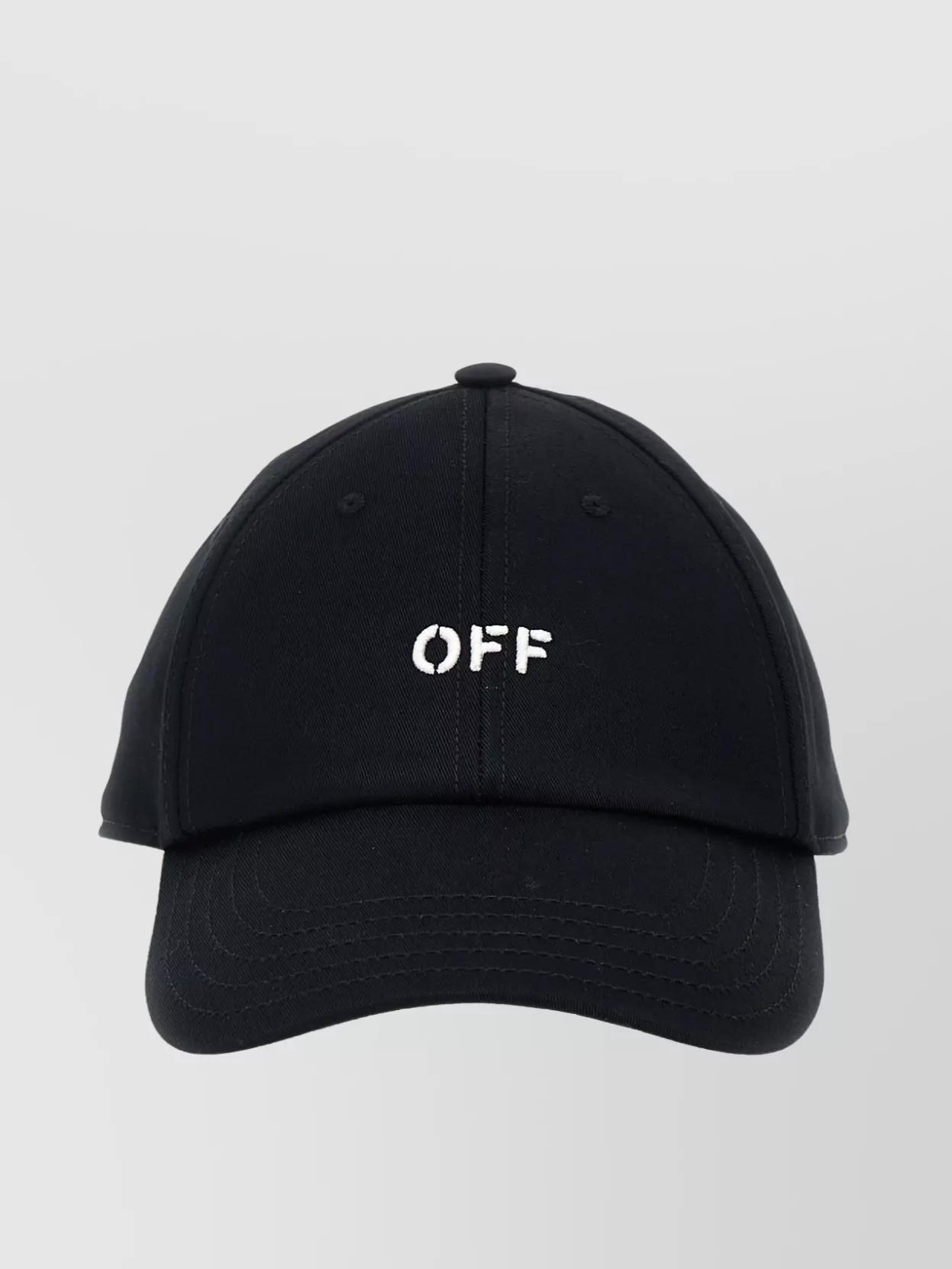 OFF-WHITE Logo-embroidered Baseball Cap With Curved Peak In Black Product Image