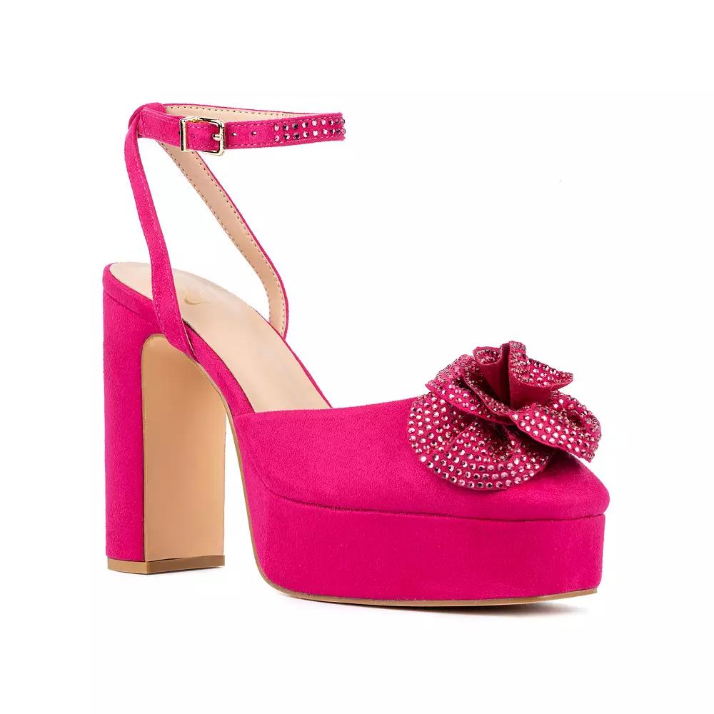 New York & Company® Raya Women's Flower Platform Heels, Size: 8, Pink Product Image