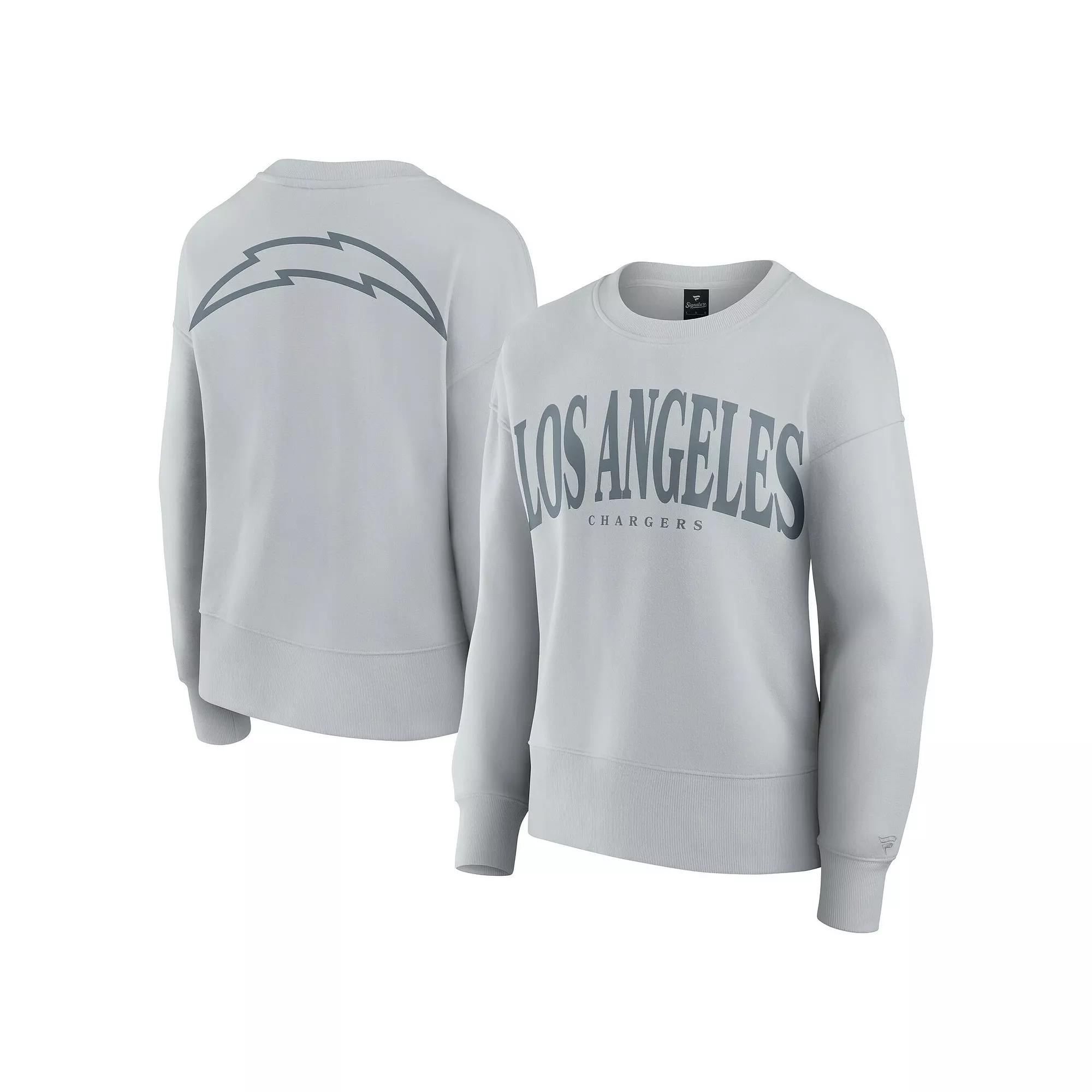 Women's Fanatics Gray Los Angeles Chargers Elements Pullover Sweatshirt,  Product Image