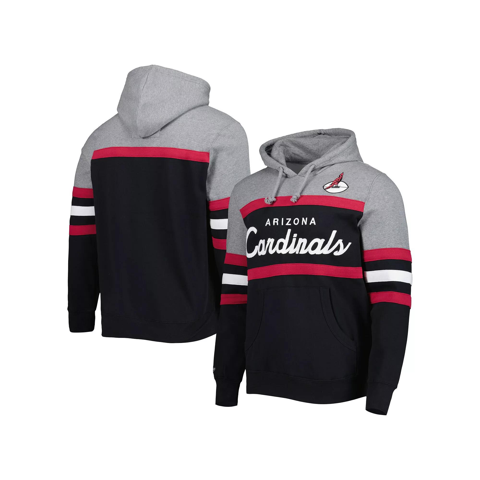 Men's Mitchell & Ness Black/Heathered Gray Arizona Cardinals Head Coach Pullover Hoodie, Size: Large Product Image