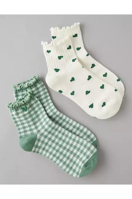 AE Gingham Boyfriend Socks 2-Pack Women's Product Image