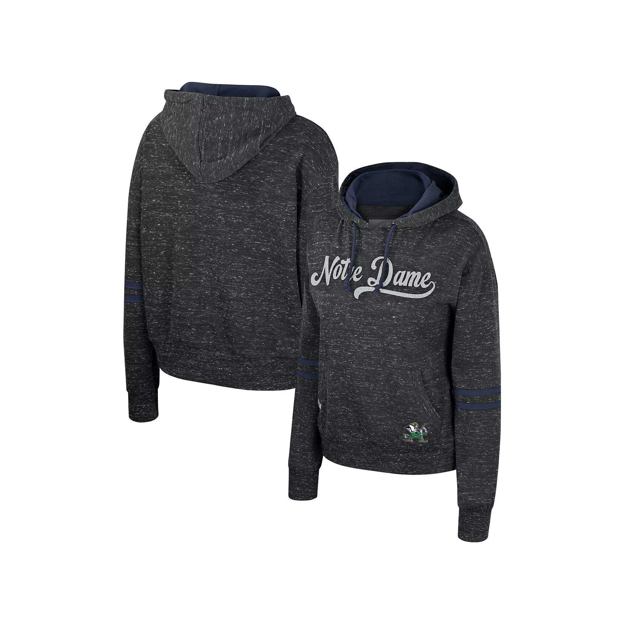 Women's Colosseum Charcoal Notre Dame Fighting Irish Catherine Speckle Pullover Hoodie,  Product Image