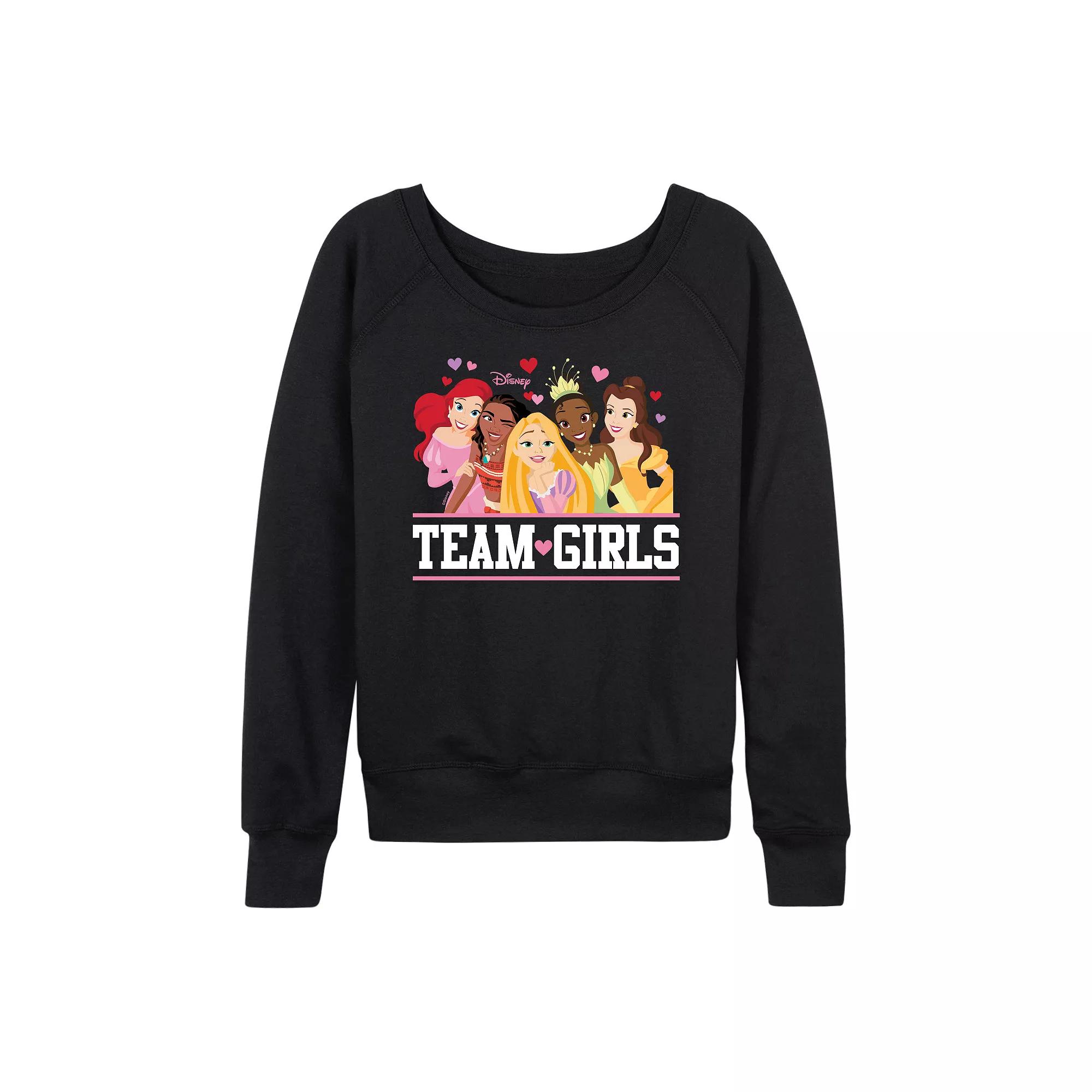 Disney Princess Women's Team Girls French Terry Long Sleeve Tee,  Product Image