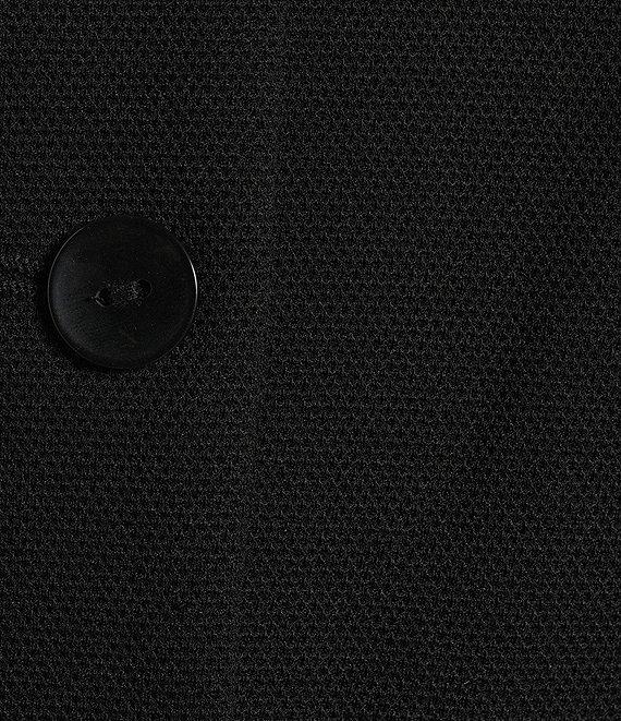 Investments Petite Size Boat Neck Button Front 3/4 Sleeve Pique Jacket Product Image