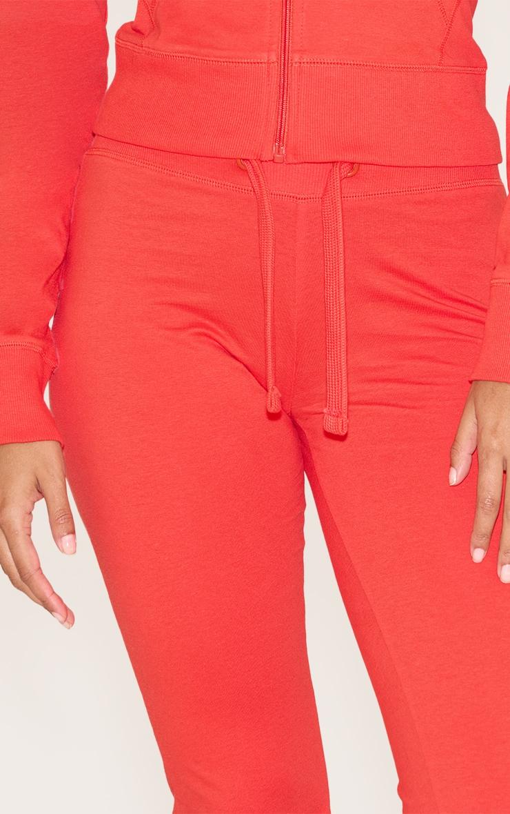 Red Low Rise Skinny Flare Pants Product Image