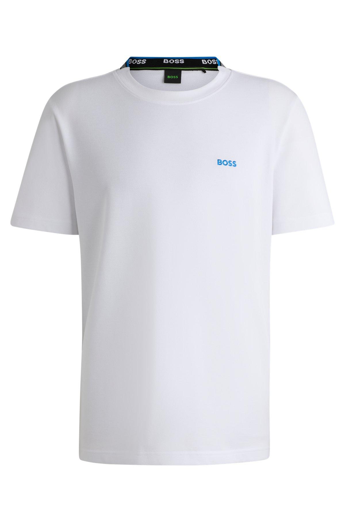 Embroidered-logo T-shirt in cotton piqué Product Image