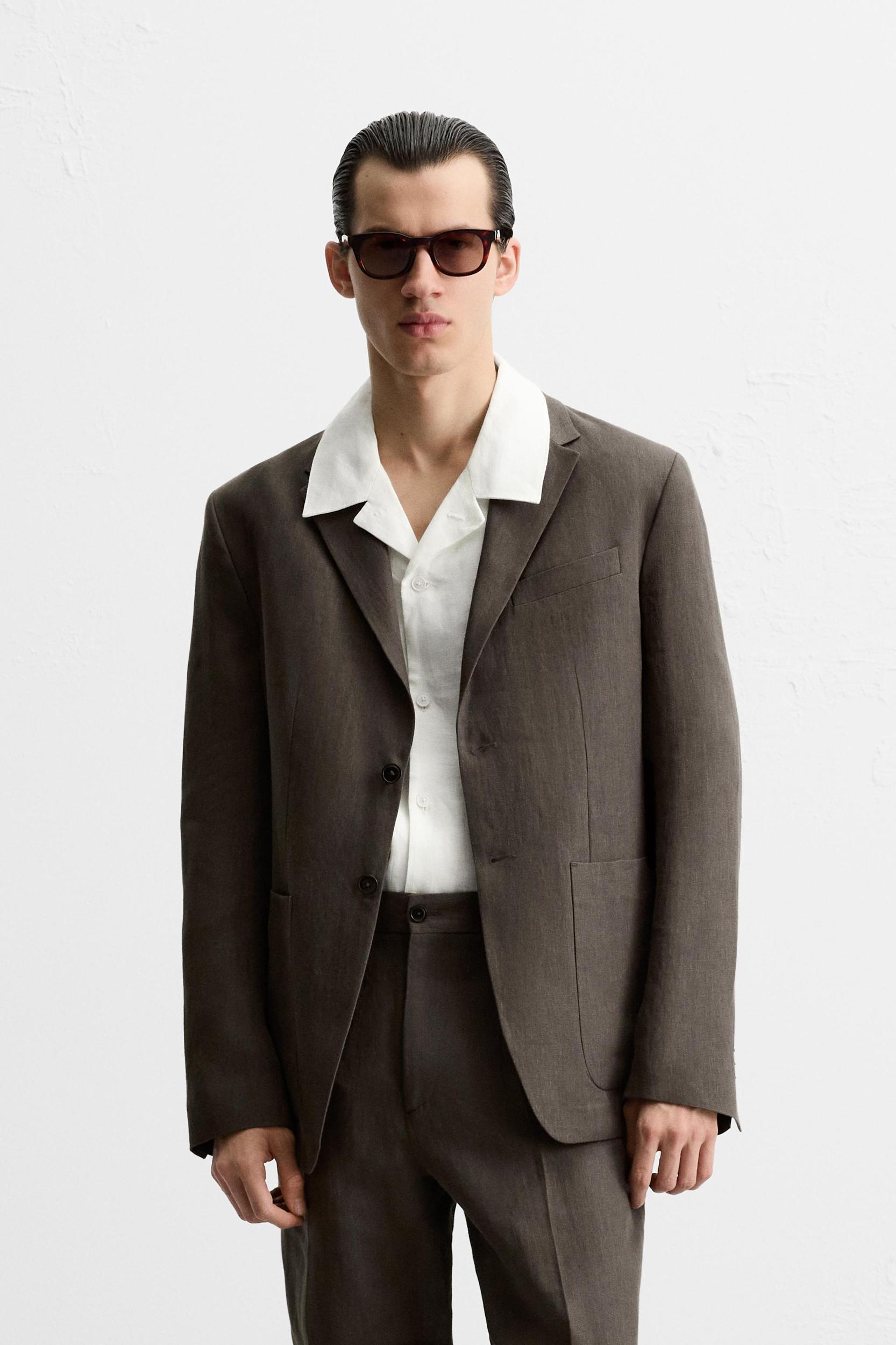 100% LINEN SUIT JACKET Product Image
