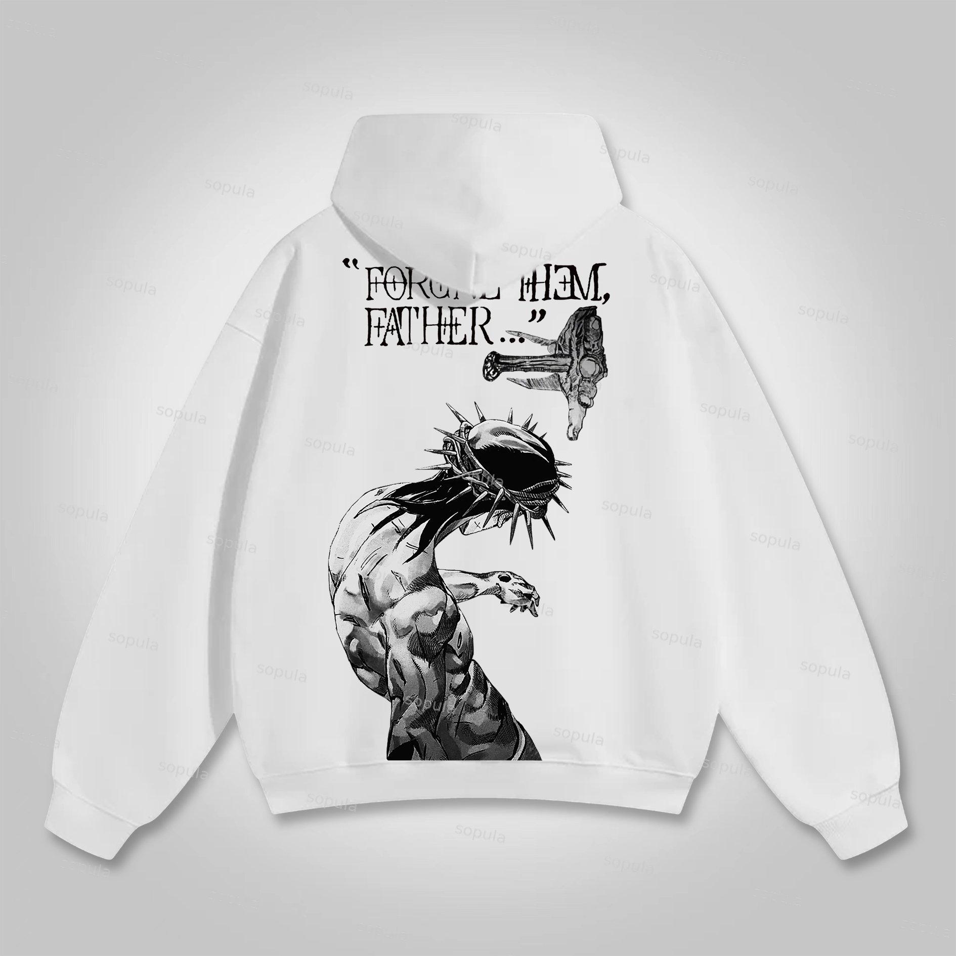 Sopula Forgive Them Father Bible Verses Graphic Pocket Hoodie Product Image