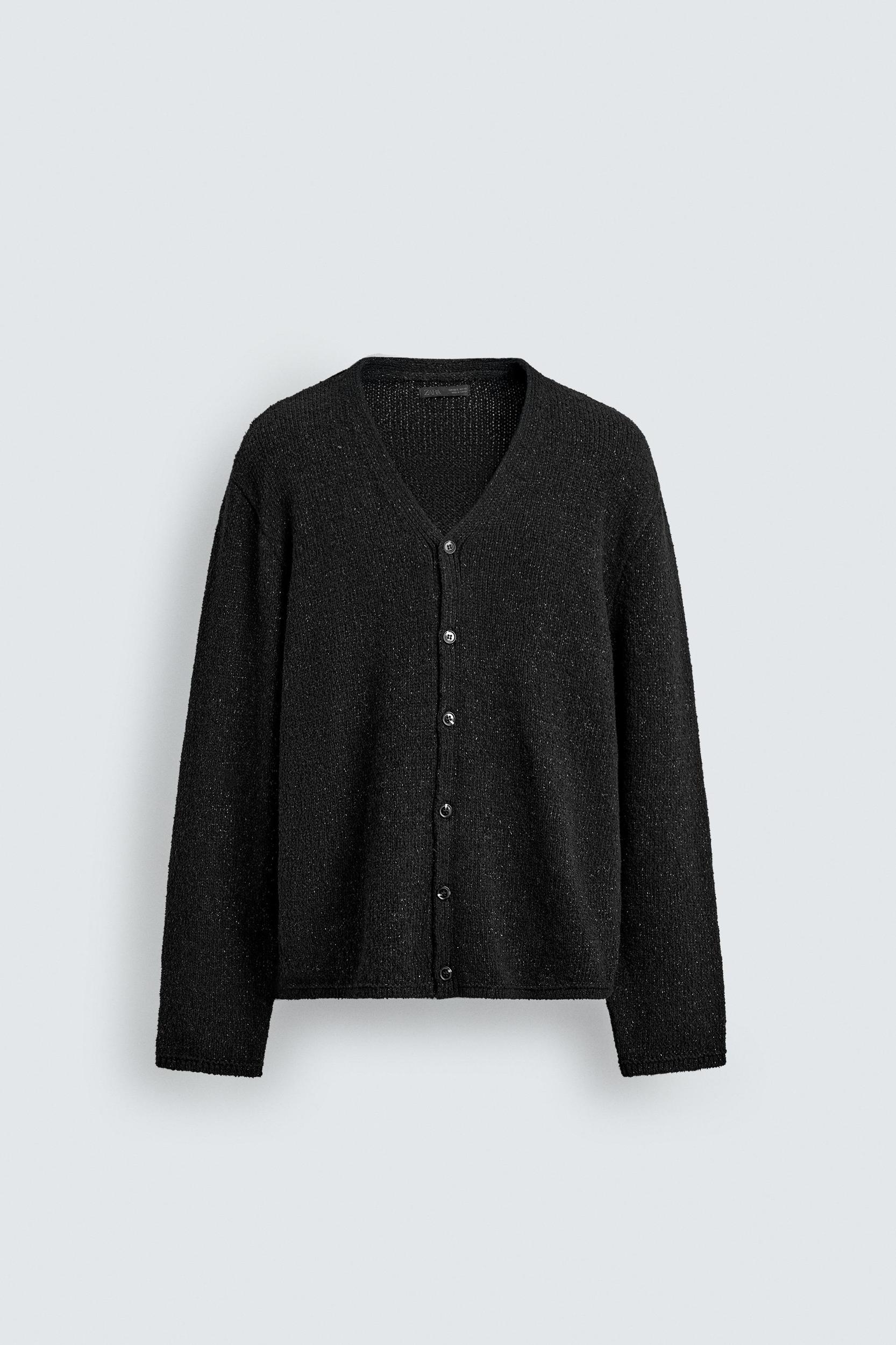 SHINY TEXTURED CARDIGAN Product Image