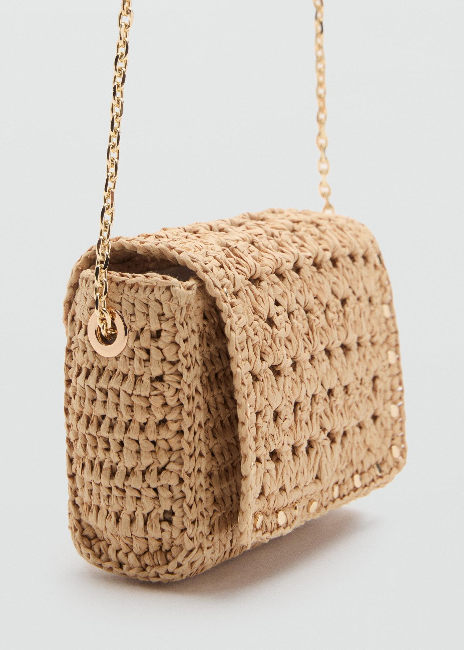 Mini natural fiber crossbody bag - Women | MANGO USA Product Image