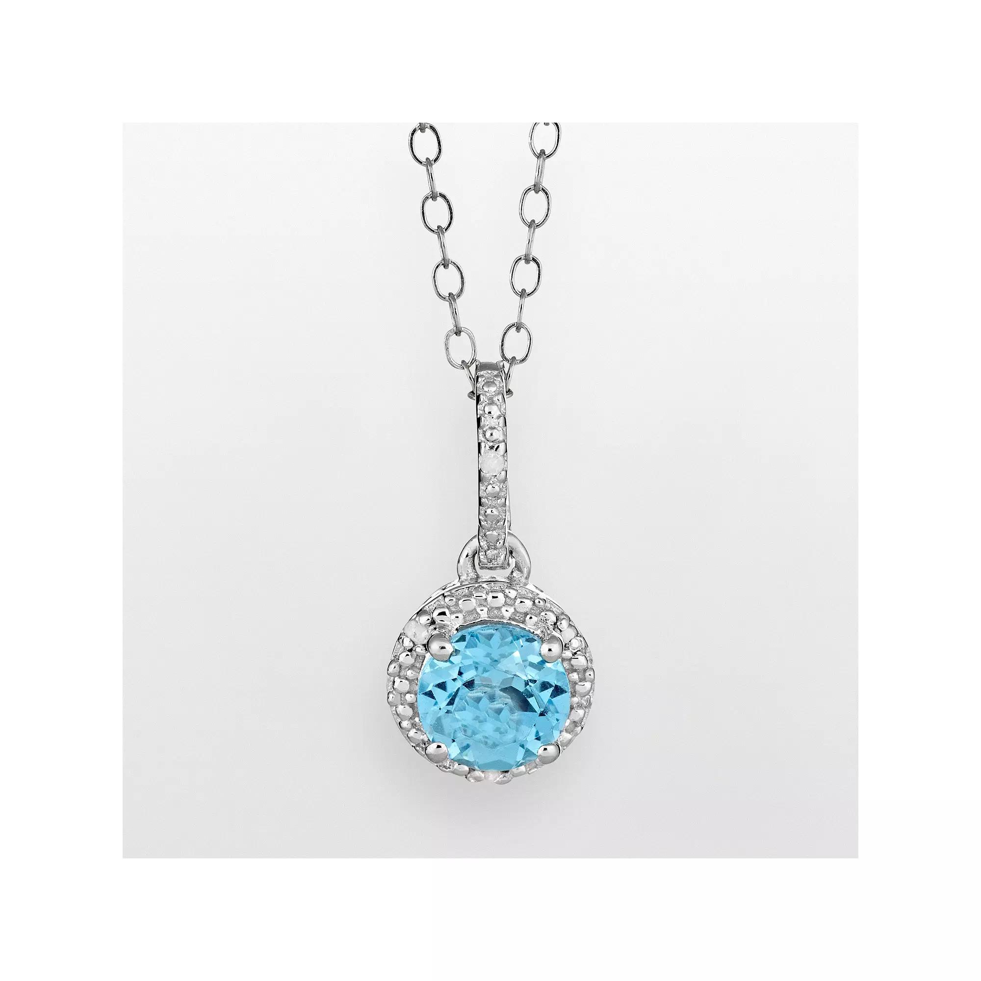 Celebration Gems Sterling Silver Amethyst and Diamond Accent Frame Pendant, Women's,  Product Image