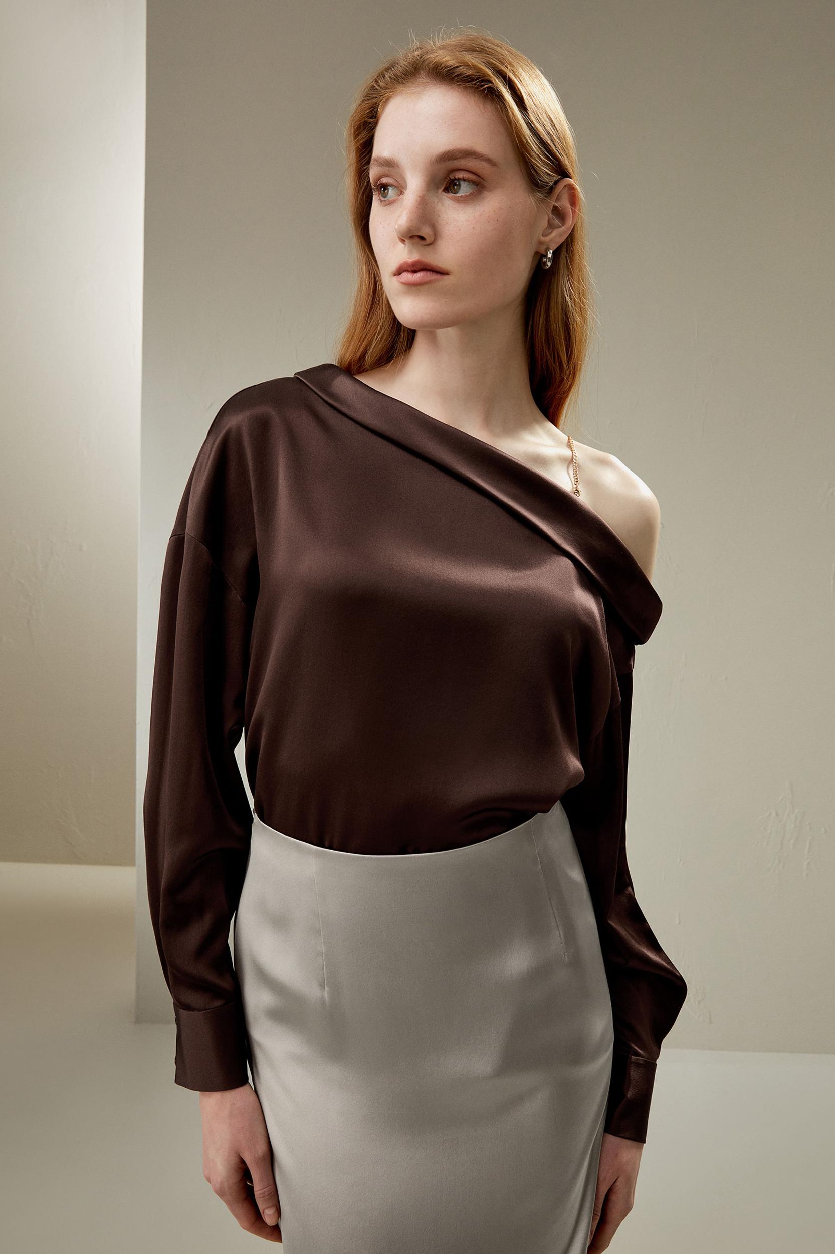 Silk Chic One-Shoulder Top Product Image