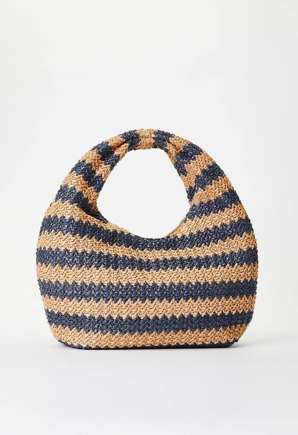 Stripe Crochet Raffia Bag Product Image