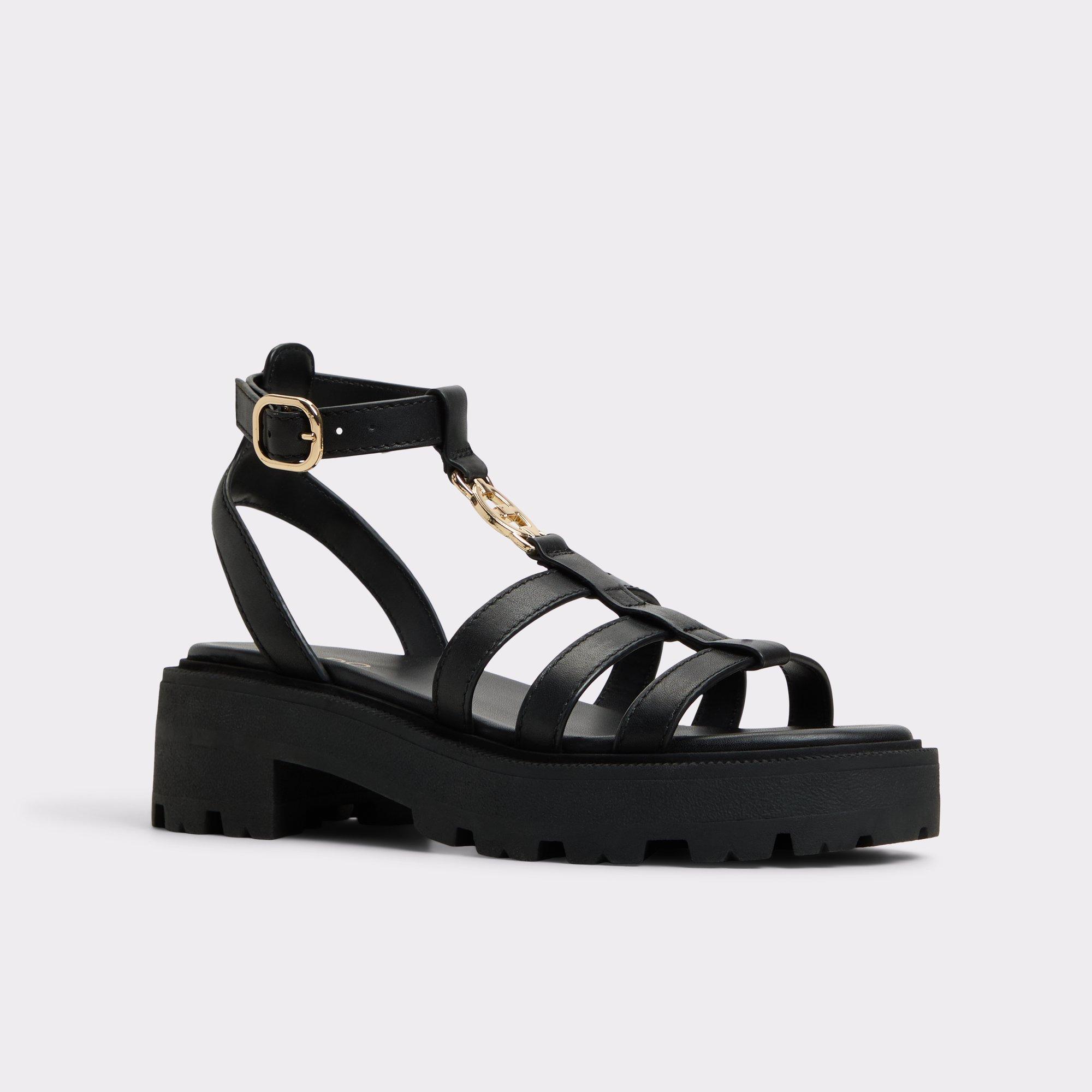 ALDO Lamington - Women's Strappy Sandal Sandals - Black, Size 5 Product Image