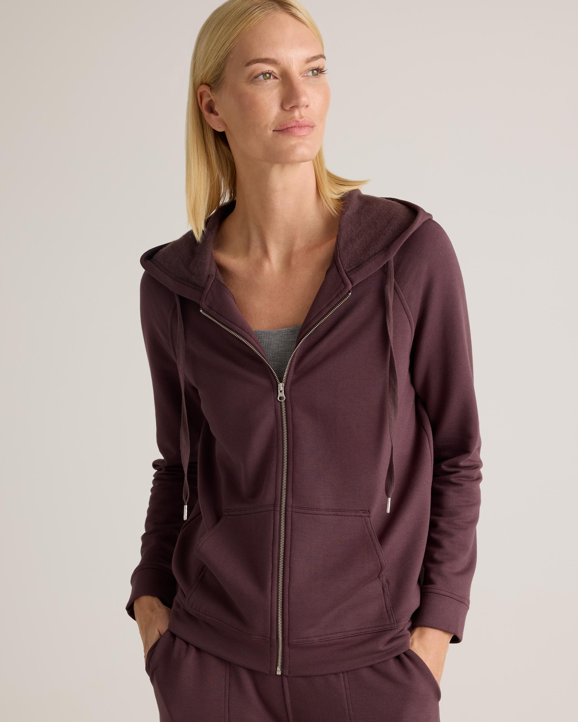 Quince | Women's SuperSoft Fleece Zip Up Hoodie Size XS, Lenzing Modal Product Image