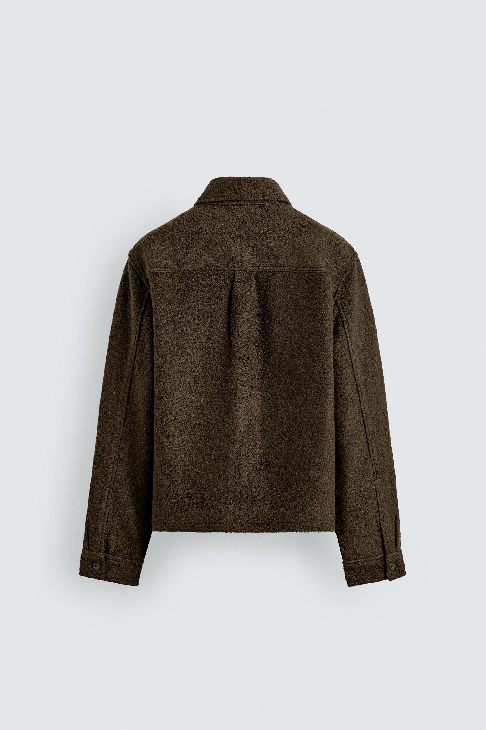 WOOL BLEND TEXTURED OVERSHIRT Product Image