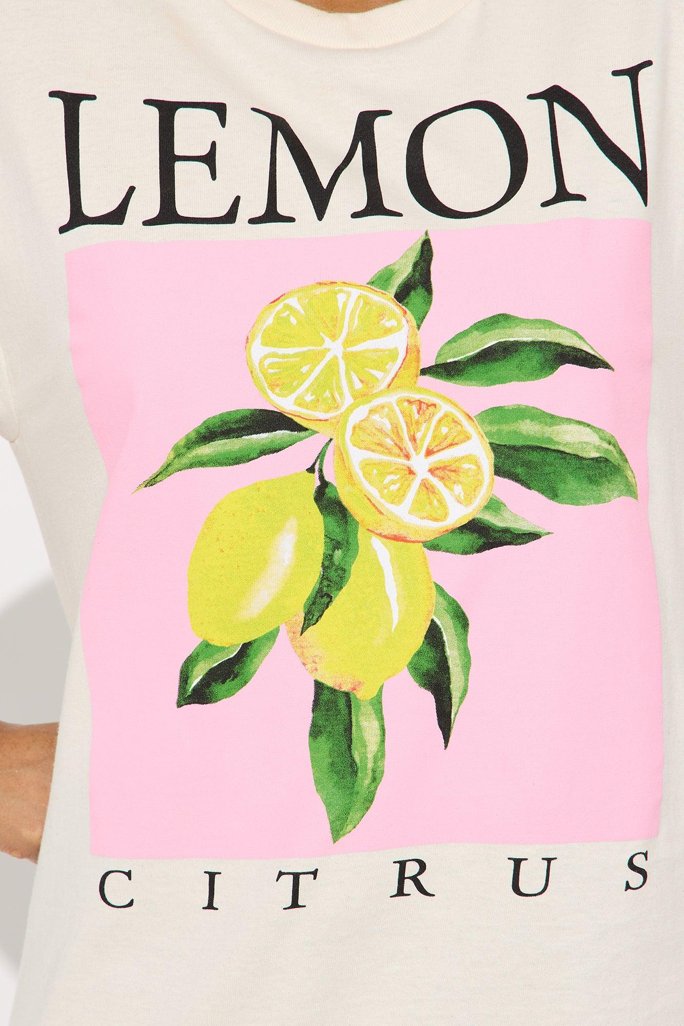 Lemon Citrus Oversized Tee - Natural Product Image