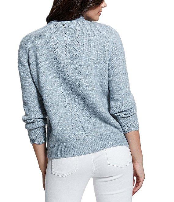 Guess Macie Long Sleeve Crochet Button Front Sweater Product Image