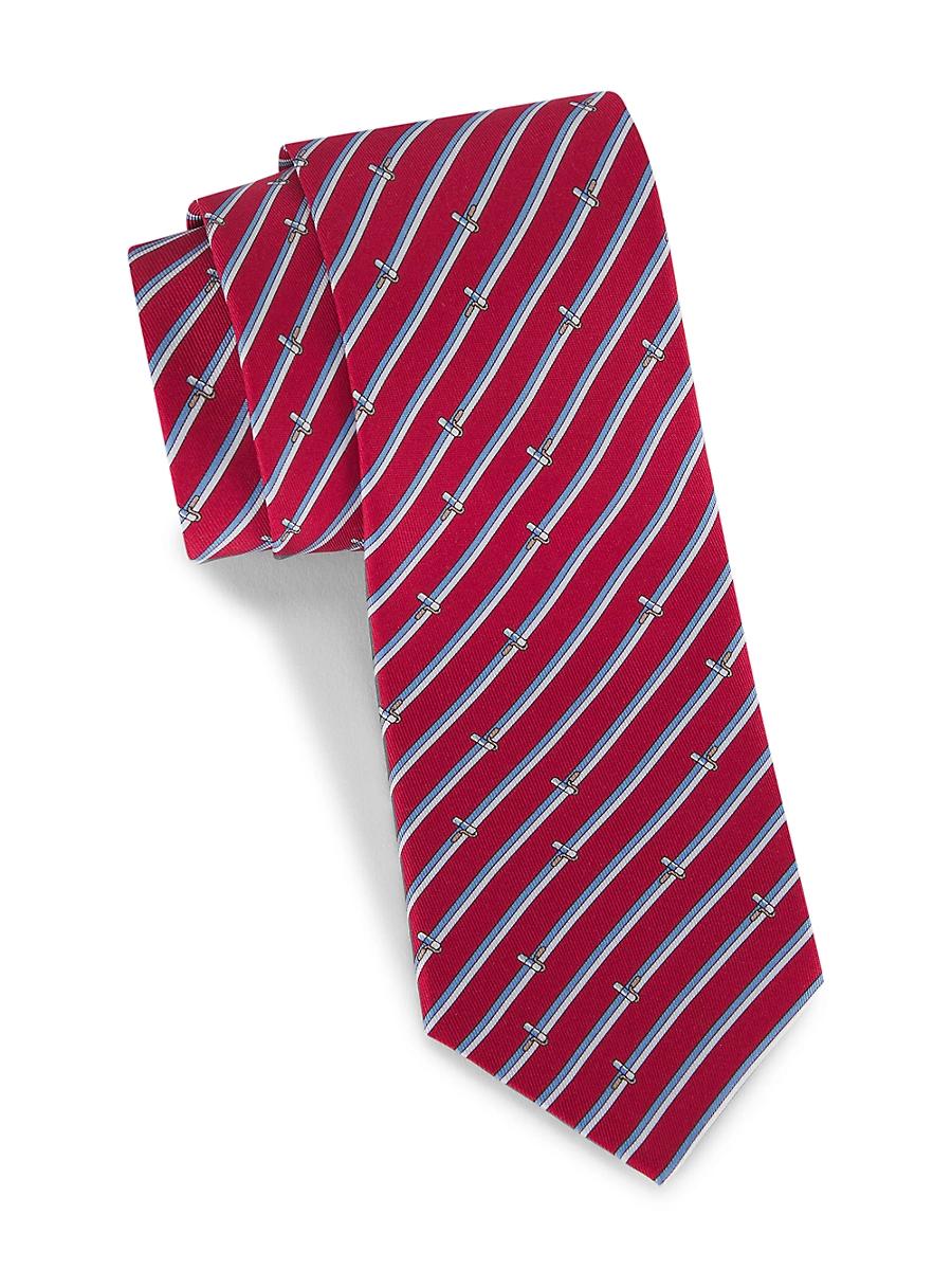 Mens Paint Roller Striped Silk Tie Product Image