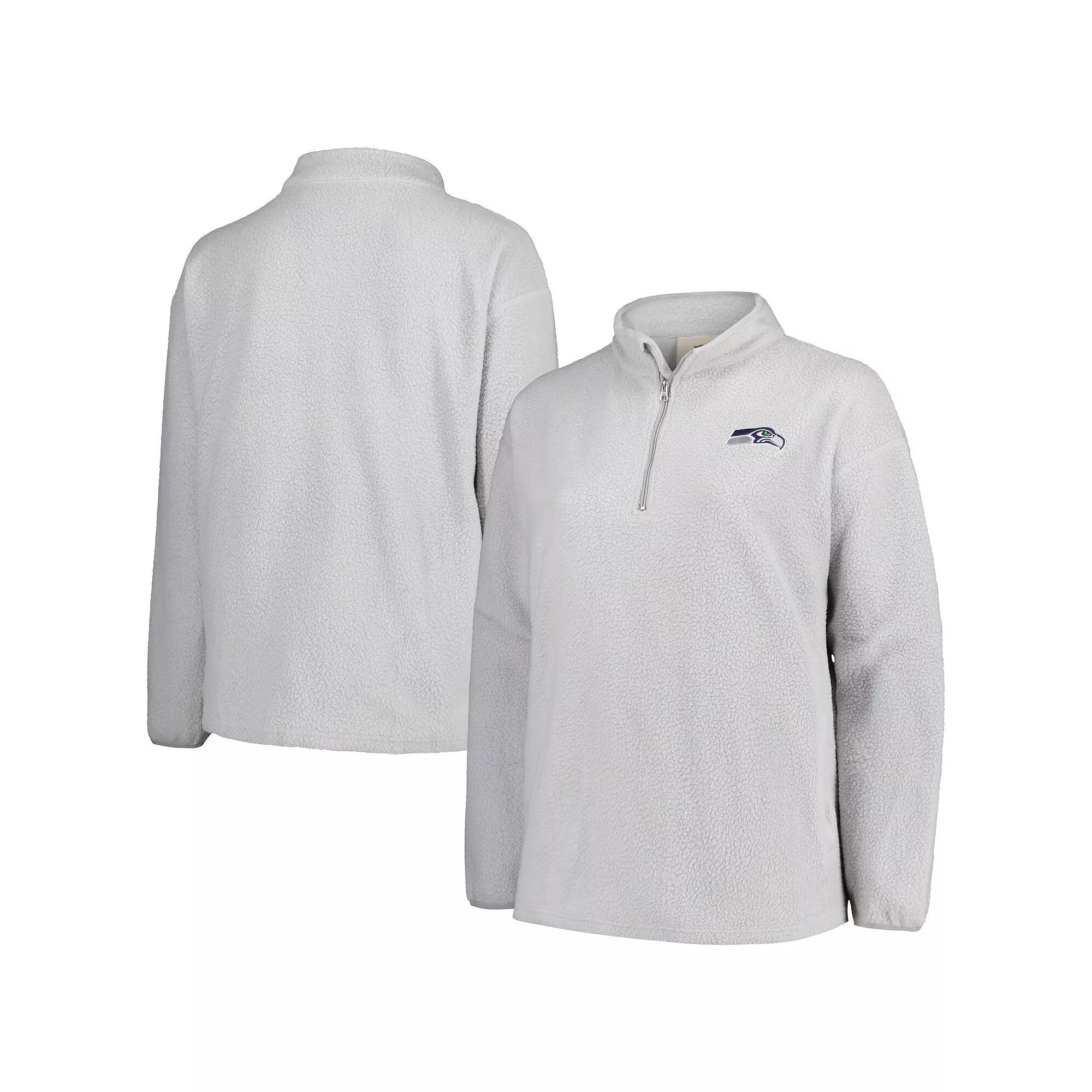 Women's Profile Gray Seattle Seahawks Plus Size Sherpa Quarter-Zip Jacket, Size: 2XL, Grey Product Image