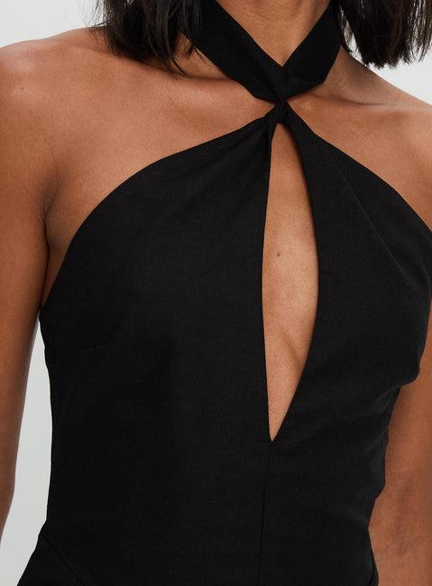 Rapture Halter Maxi Dress Black Product Image