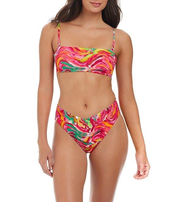 Sanctuary Reading Between The Lines Printed V-Waist High Leg Swim Bottom Product Image