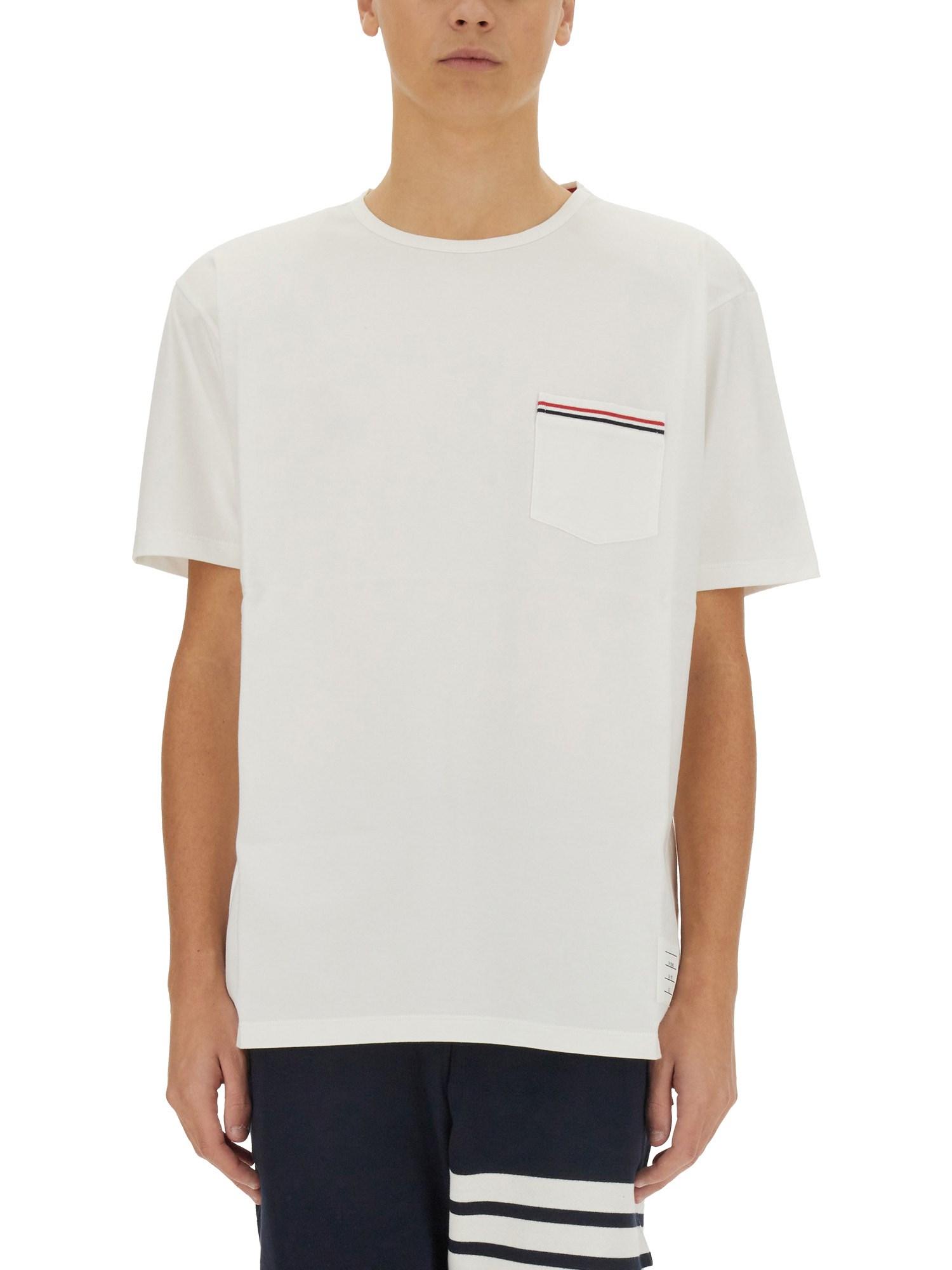 THOM BROWNE Oversized Pocket T-shirt Clothing In White Product Image