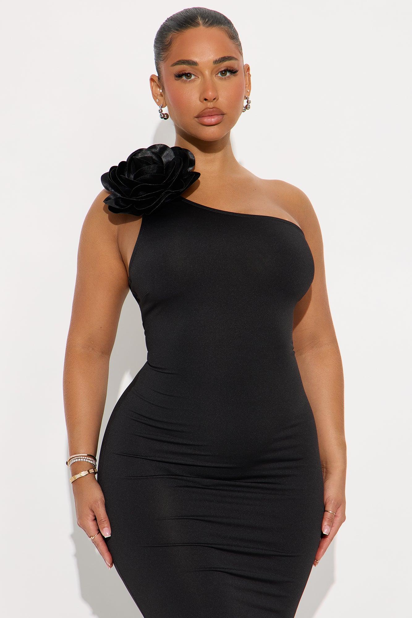 Stacy Flower Maxi Dresses - Black Female Product Image