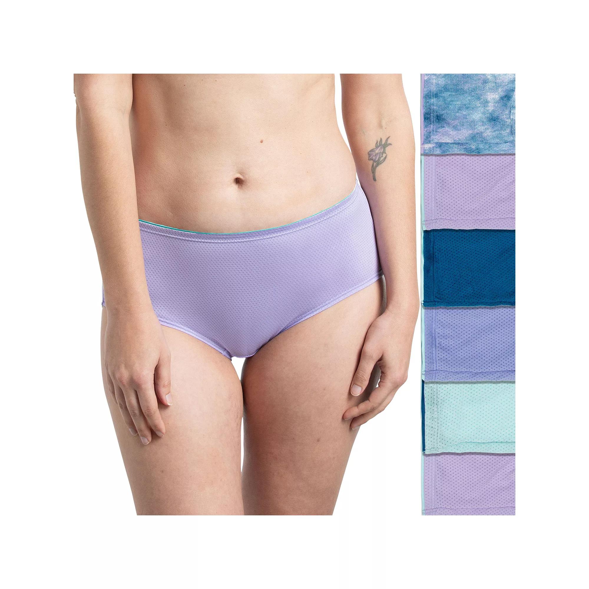 Women's Fruit of the Loom® Breathable Micro-Mesh Brief Panty 6-Pack Set 6DBMLRBK, Size: 9, Cashmere Product Image