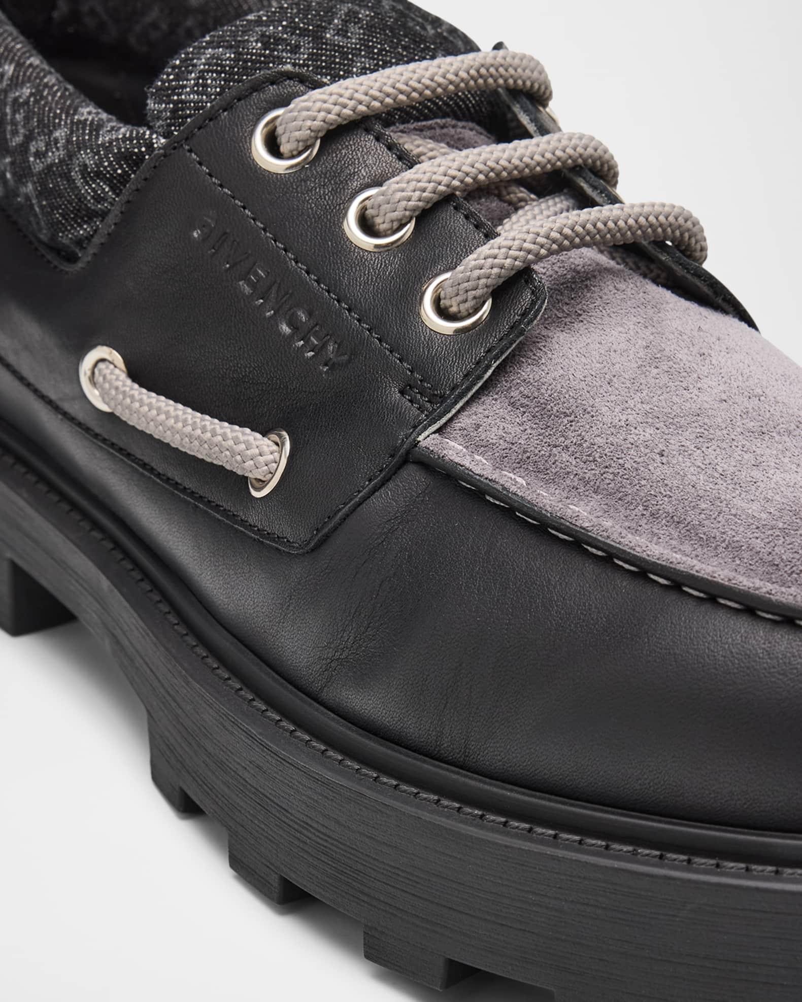 Men's Storm Leather, Suede, and Denim Boat Shoes Product Image