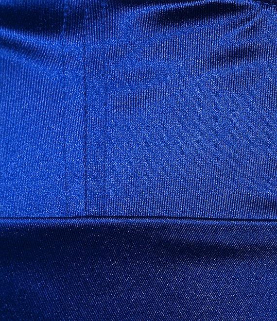 Honey and Rosie V-Neck Pleated Side Slit Corset Gown Product Image