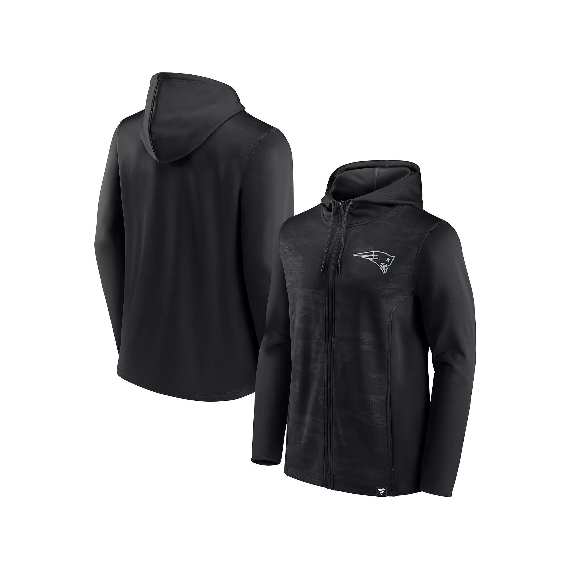 Men's Fanatics Branded Black New England Patriots Ball Carrier Full-Zip Hoodie, Size: Medium Product Image