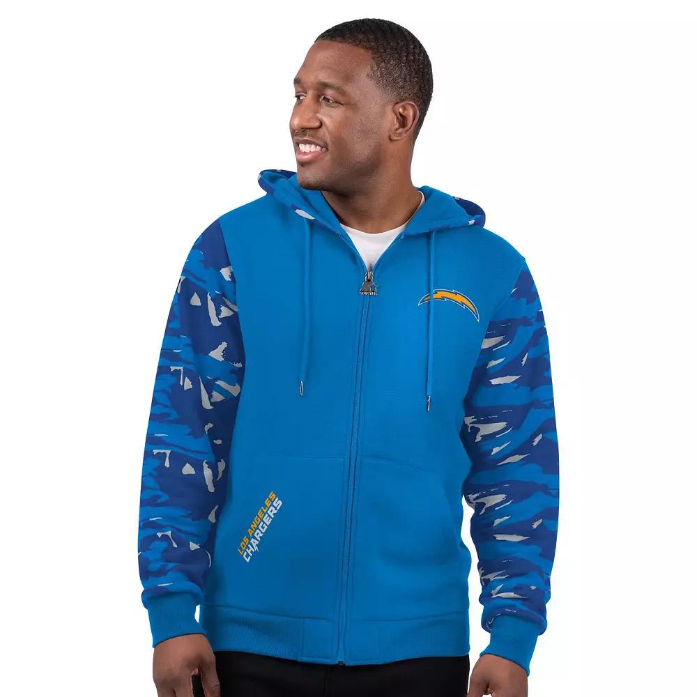 Men's Starter Powder Blue Los Angeles Chargers Thursday Night Gridiron Full-Zip Hoodie,  Product Image