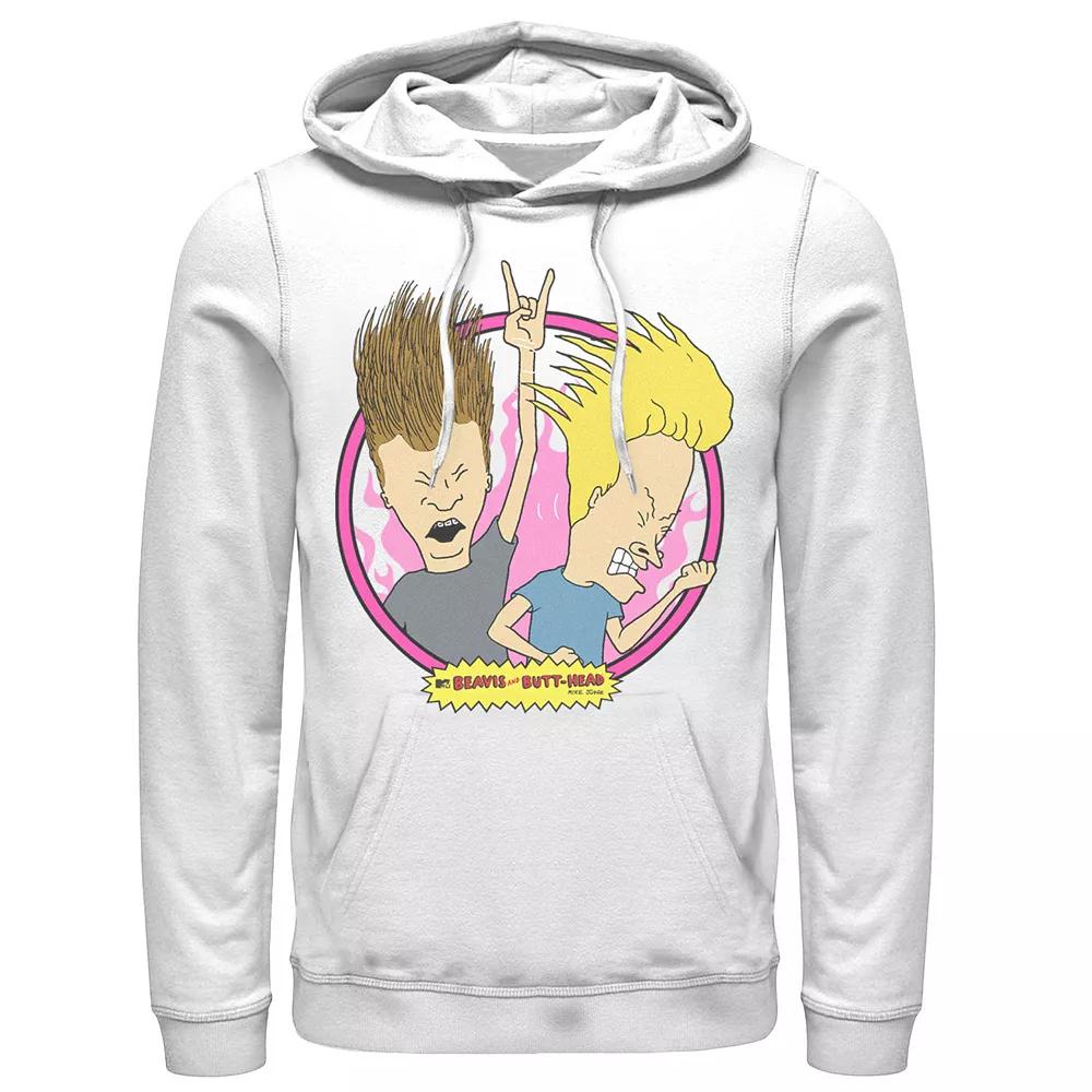 Men's Beavis And Butthead Rock N Roll Circle Portrait Hoodie,  Product Image