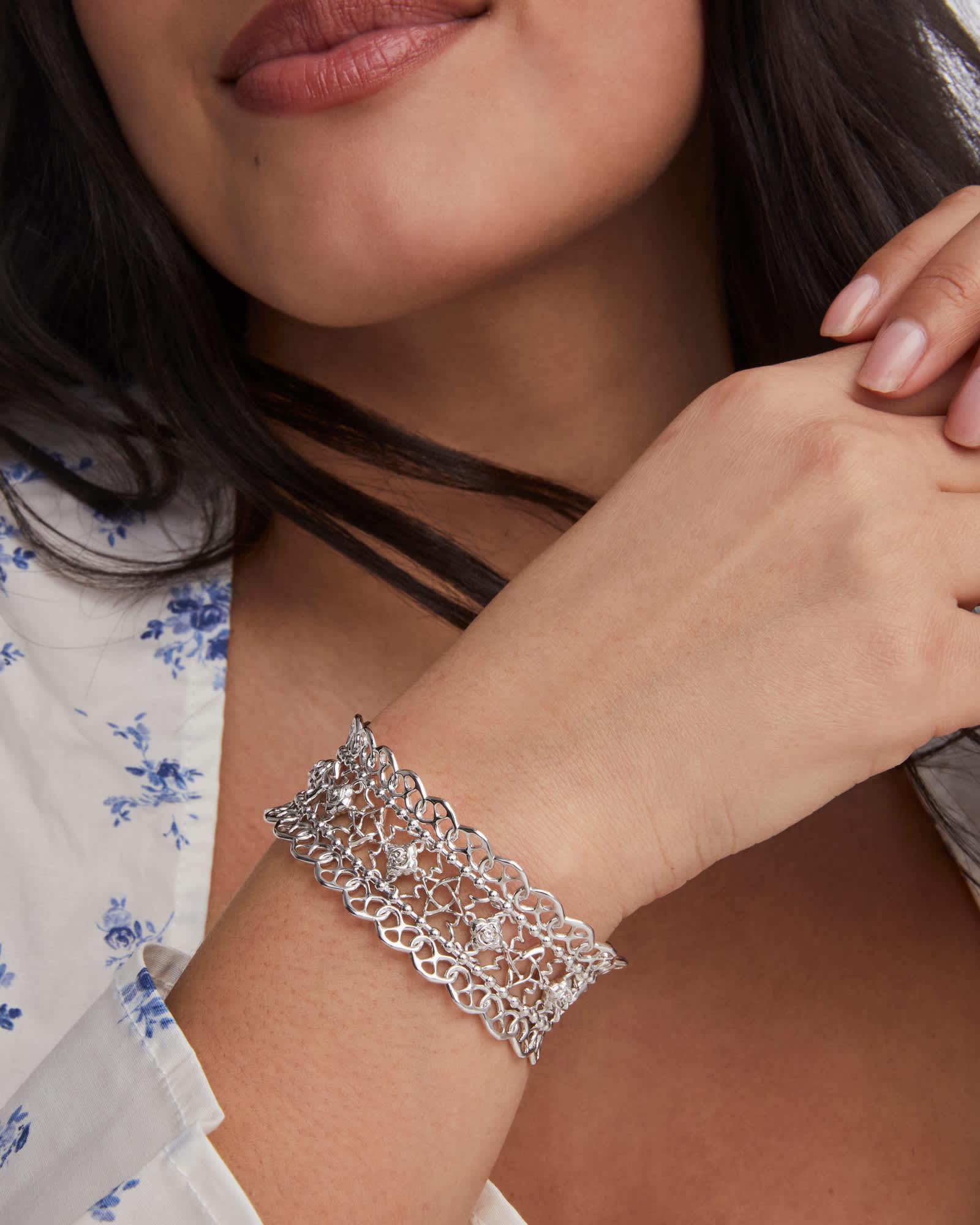 Krista Lace Silver Cuff Bracelet Product Image