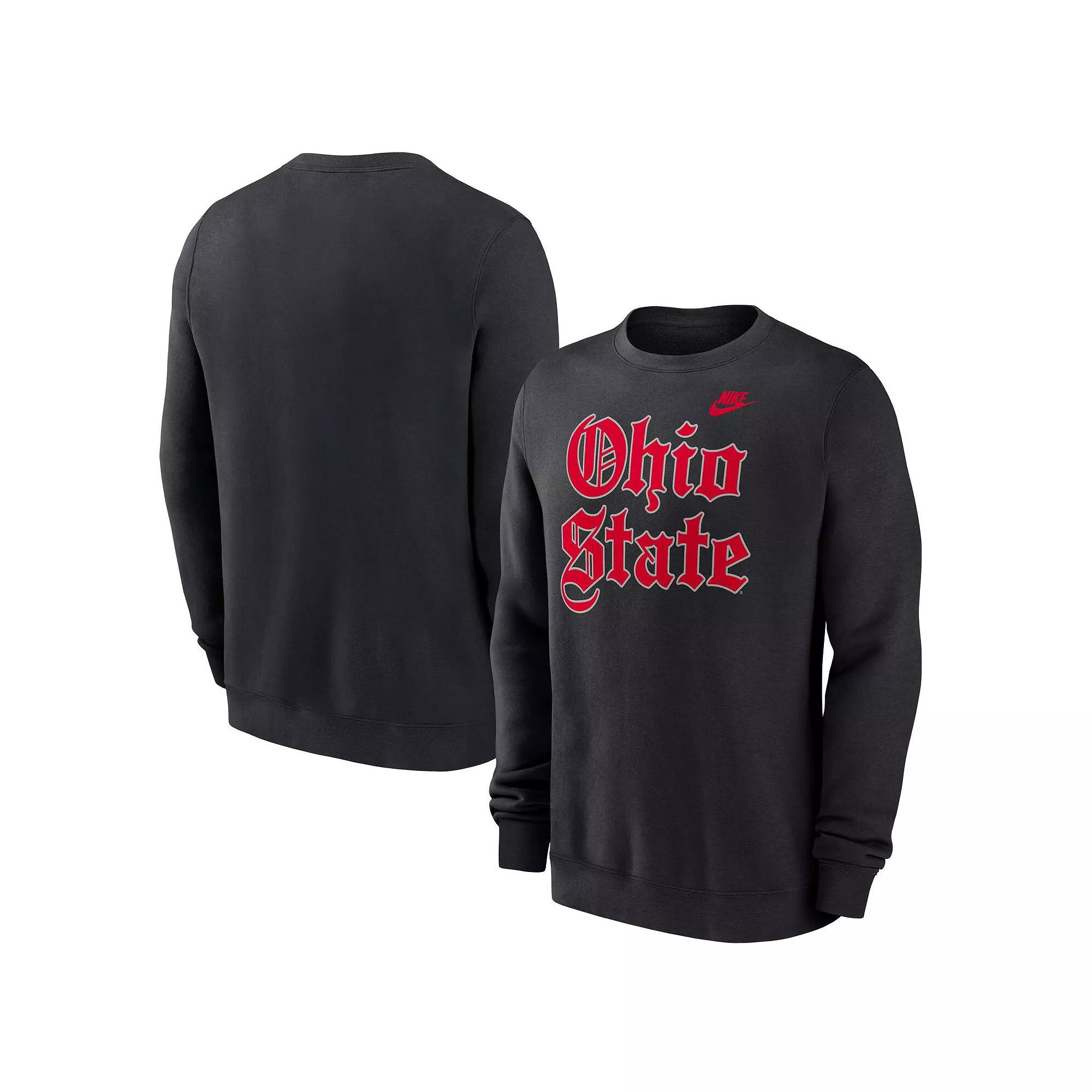 Men's Nike Black Ohio State Buckeyes Old English Fleece Sweatshirt,  Product Image
