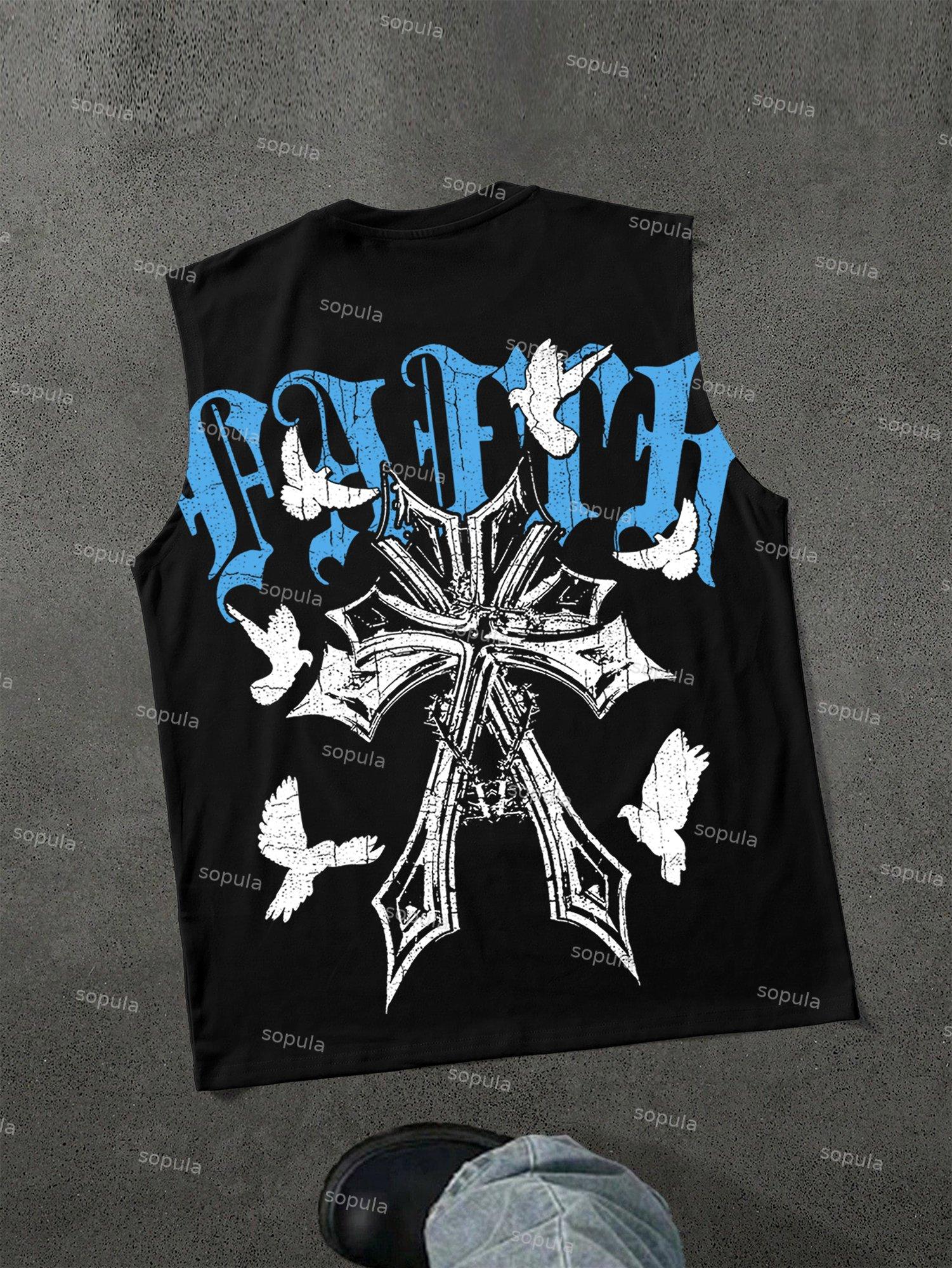 Faith Cross Peace Dove Print Tank Top Product Image