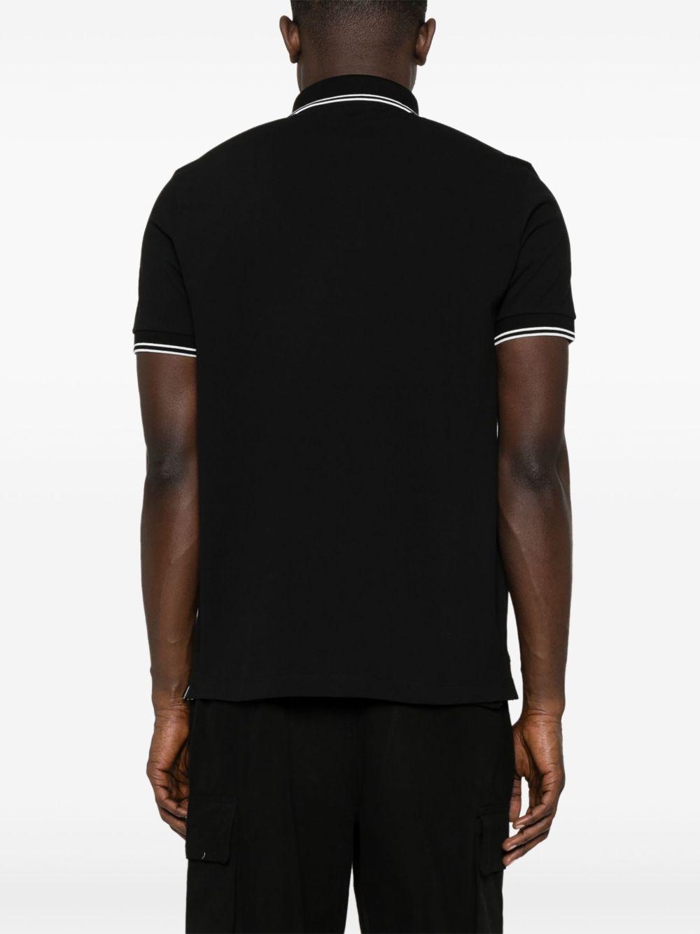 STONE ISLAND Mens Black Brand-patch Regular-fit Stretch-cotton Polo Shirt Xl Product Image
