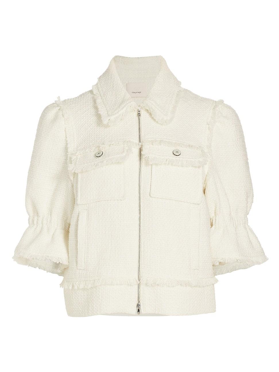 Womens Holly Short-Sleeve Boucle Jacket Product Image