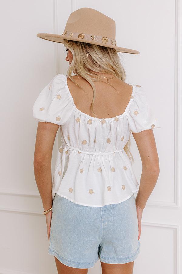 Feeling Romantic Embroidered Babydoll Top Product Image