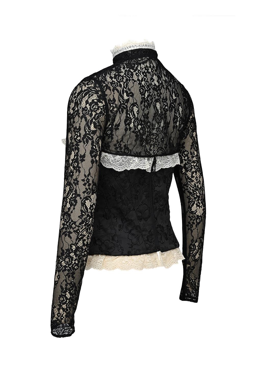 Perdita  black metallic jacquard corset & bolero - sale Product Image