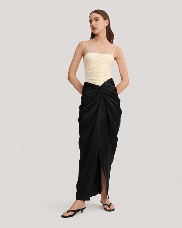 Malus Draped Front Knot Skirt Product Image
