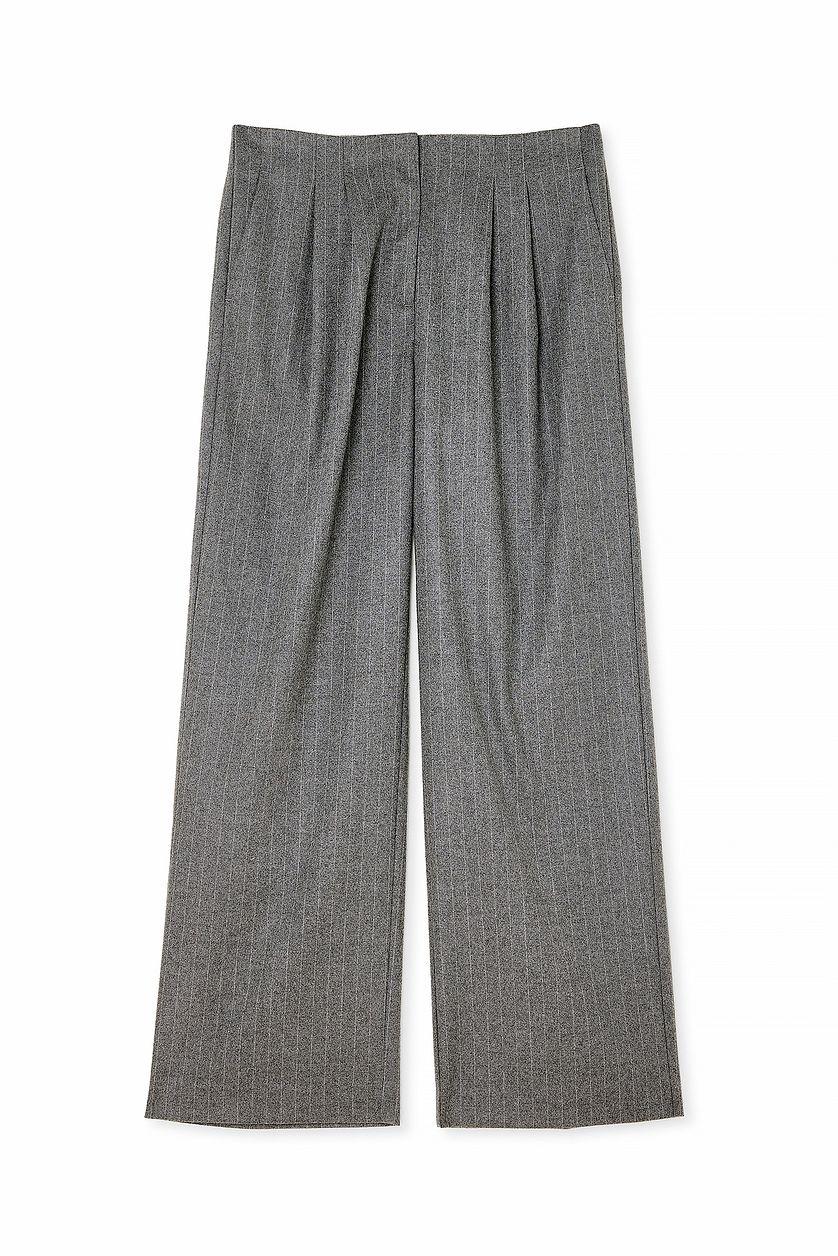Striped Straight Low Waist Suit Pants Product Image