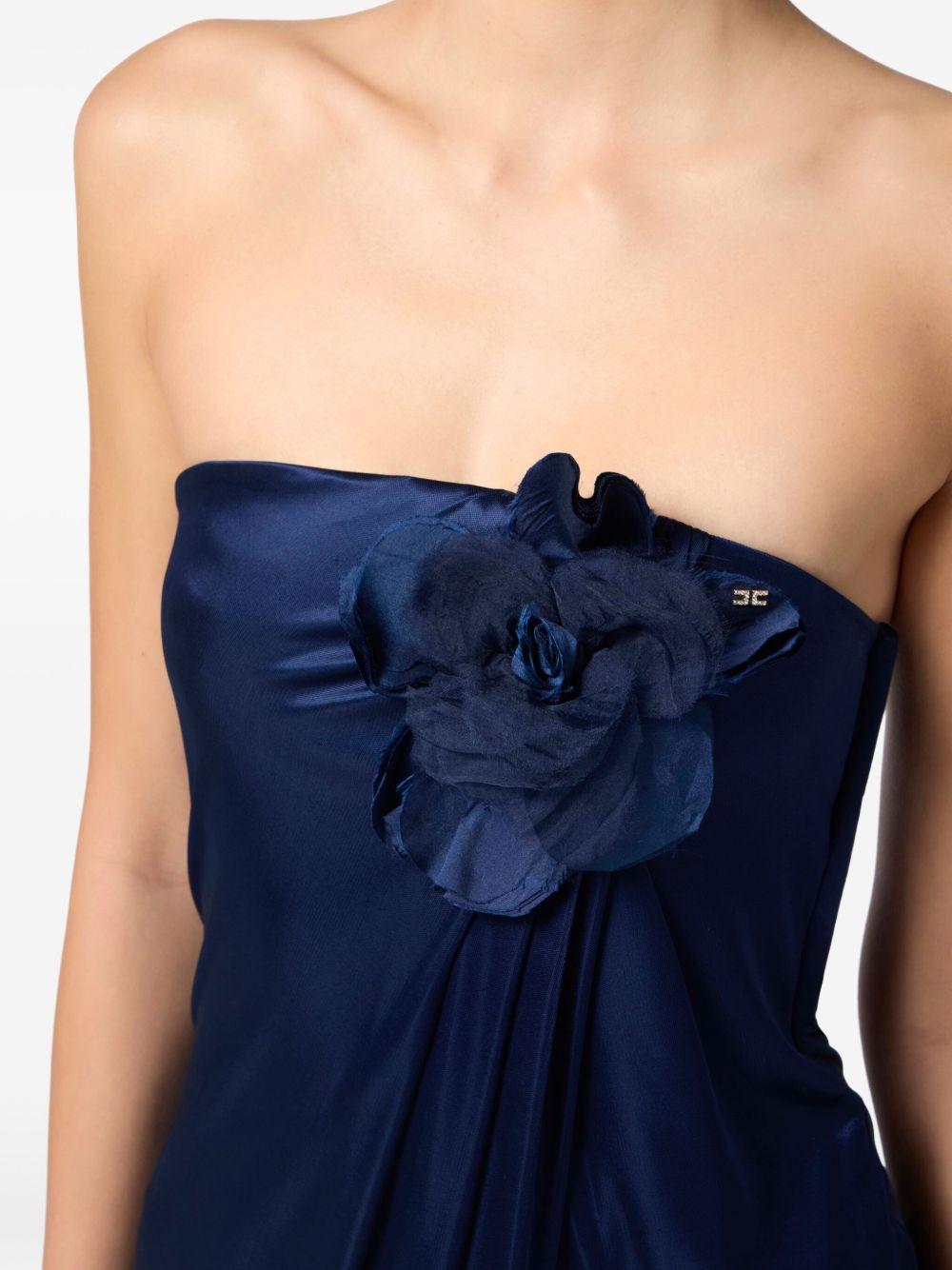 floral-appliqué satin dress Product Image