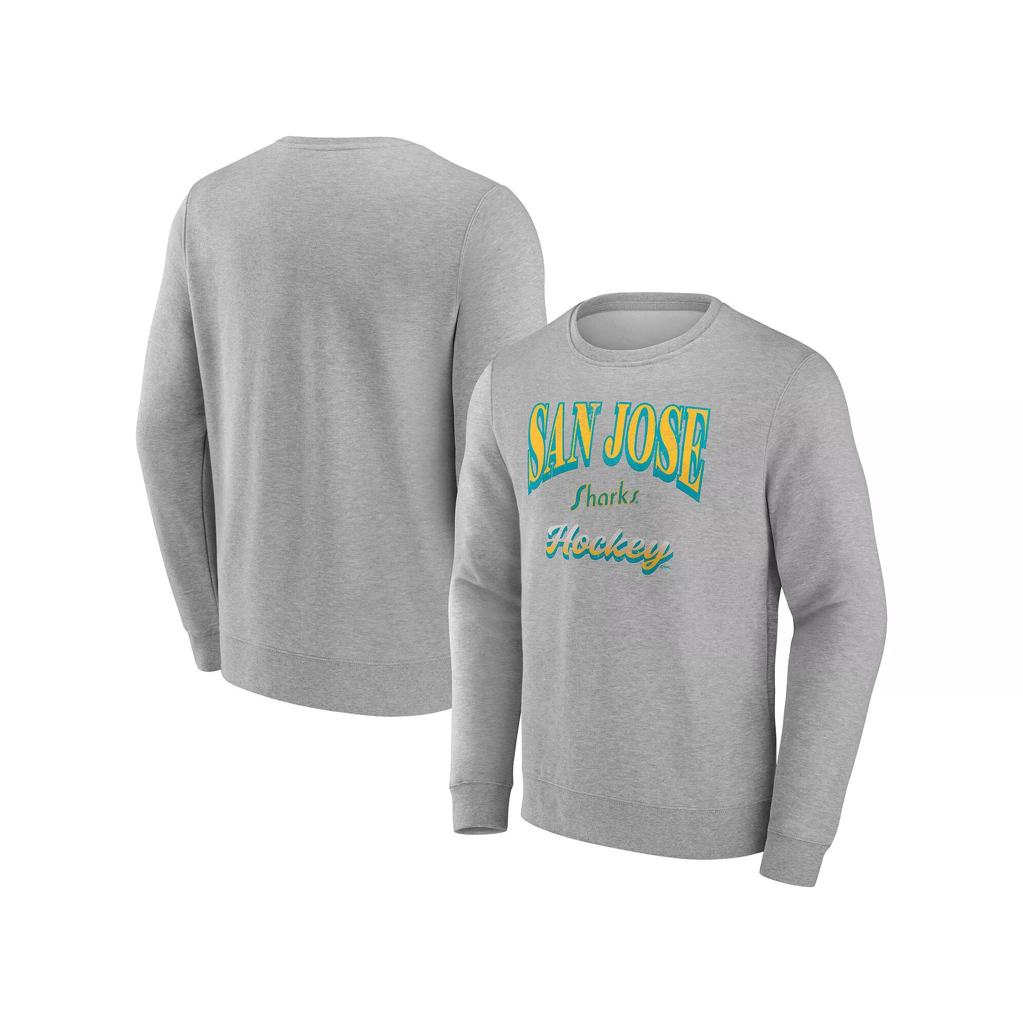 Men's Fanatics Gray San Jose Sharks Light the Candle Fleece Pullover Sweatshirt,  Product Image